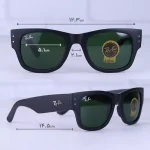 ابعاد عینک آفتابی ری بن شیشه سبز فریم مربع RB 4164/2