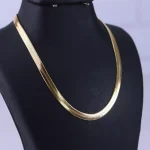 ست زنجیر و دستبند طلایی هرینگبون استنلس استیل