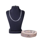 ست زنجیر و دستبند مردانه نقره‌ ای مدل کارتیر ظریف