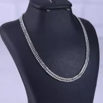 ست زنجیر و دستبند مردانه نقره‌ ای مدل کارتیر ظریف استنلس استیل