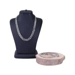 ست زنجیر و دستبند مردانه نقره‌ ای مدل کارتیر