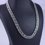 ست زنجیر و دستبند مردانه نقره‌ ای مدل کارتیر استنلس استیل