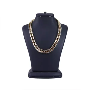 زنجیر مردانه کارتیر بافت درشت نقره ای طلایی