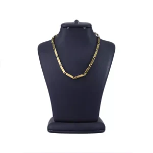 زنجیر استیل مردانه کبریتی طلایی طرح ورساچه