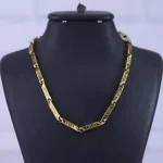 زنجیر استیل مردانه کبریتی طلایی طرح ورساچه 4001
