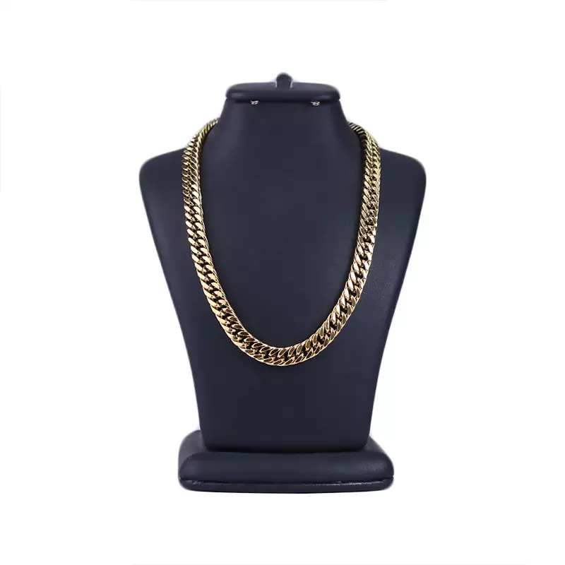 زنجیر استیل مردانه طلایی کارتیر بافت درشت زنجیر استیل مردانه طلایی کارتیر بافت درشت