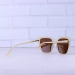 دسته عینک آفتابی زنانه ووگ فریم کرم شیشه قهوه ای S 8592/2