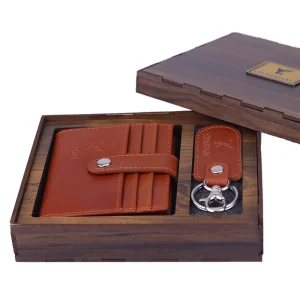 ست کیف جاکارتی و جاکلیدی چرم چرمسال کد 020 عسلی