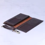 ست کیف کتی چرم و عینک مردانه چرمسال قهوه ای پوست ماری