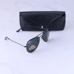 ست چرمی مردانه با کیف کتی و عینک و جاکلیدی چرمسال مشکی