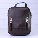 کیف دوشی چرم چرمسال کوچک کد 571 قهوه‌ای تیره