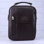 کیف دوشی چرم چرمسال کد 630 قهوه‌ای تیره
