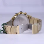 قفل ساعت مچی کرست مردانه فلزی طلایی صفحه سرمه ای 6253/5
