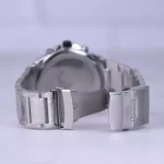 قفل ساعت مچی کرست مردانه فلزی نقره ای صفحه مشکی 6255/2