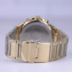 بند ساعت مچی کرست مردانه فلزی طلایی صفحه مشکی 6255/4