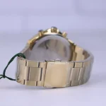 بند ساعت مچی کرست مردانه فلزی طلایی صفحه مشکی 6256/5