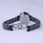 قفل ساعت مچی الگانس زنانه فلزی صفحه آینه ای مشکی ER 2178/3