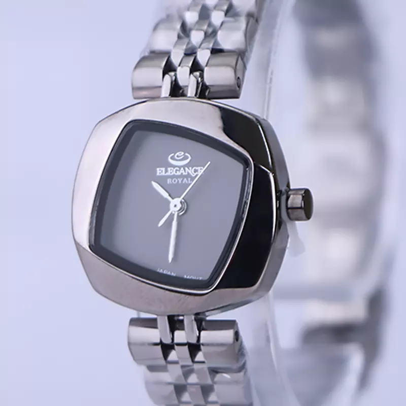 صفحه ساعت مچی عقربه ای الگانس زنانه استیل تمام دودی ER 2200/14