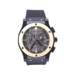 ساعت مچی هابلوت مردانه صفحه اسکلتون قاب طلایی کرنوگراف