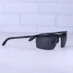 عدسی عینک آفتابی مردانه پلیس مشکی نیم فریم 8556/1