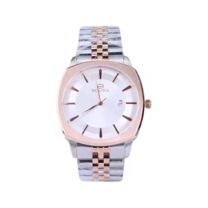 ساعت مچی سولیدا مردانه فلزی قاب مربع نقره ای رزگلد G 6113/11