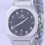 نمای نزدیک ساعت مچی سولیدا مردانه فلزی صفحه مربع مشکی G 6123/4