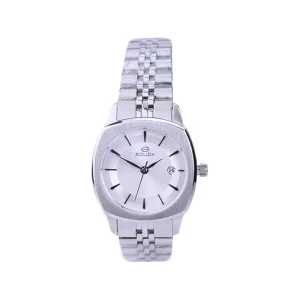 ساعت عقربه ای سولیدا زنانه فلزی قاب مربع نقره ای L 6113/1