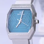 نمای نزدیک ساعت مچی سولیدا زنانه فلزی صفحه چندضلعی سبز L 6122/5