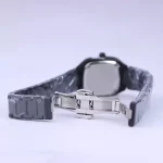 قفل ساعت مچی سولیدا زنانه فلزی قاب مربع مشکی L 6123/11