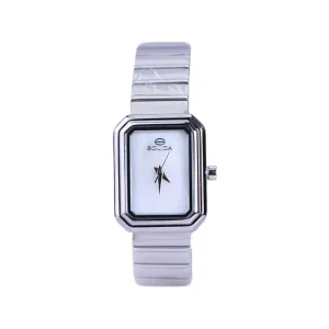ساعت مچی سولیدا زنانه فلزی قاب مستطیل صفحه سفید L 6126/1