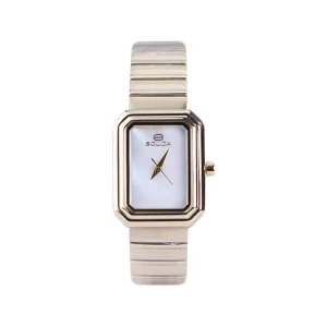 ساعت مچی سولیدا زنانه فلزی قاب مستطیل طلایی L 6126/11