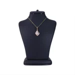 گردنبند استیل زنانه آویز لوزی نگین اشکی طلایی