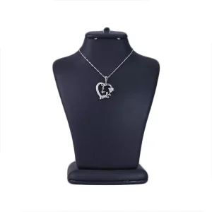 گردنبند استیل زنانه قلب و گل رز با آویز پروانه