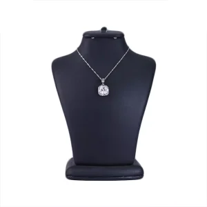 گردنبند استیل زنانه نگین مربع درشت