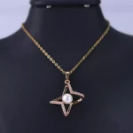 گردنبند استیل زنانه الماس کهکشان نمای نزدیک