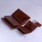 ست کیف کتی و جاکارتی و جاکلیدی چرم آترینا نمای باز