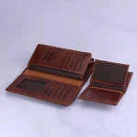 ست کیف کتی و جاکارتی و جاکلیدی چرم آترینا نمای داخلی