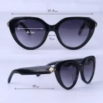 ابعاد عینک آفتابی بولگاری زنانه فریم گربه ای مشکی استیت BV50003/3