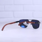 دسته عینک آفتابی کارتیر مردانه فریم مربع دسته چوبی CT 0463S/1