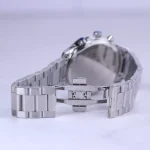 قفل ساعت مچی الگانس مردانه فلزی نقره ای صفحه سبز G 9766/7