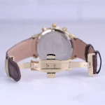 قفل ساعت مچی الگانس مردانه چرم قاب طلایی صفحه قهوه ای G 1191/3