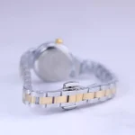 بند ساعت مچی الگانس زنانه فلزی نقره ای طلایی صفحه سبز 008017/1