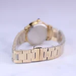 بند ساعت عقربه ای الگانس زنانه فلزی طلایی صفحه مشکی 8019/3