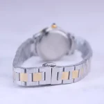 بند ساعت مچی الگانس زنانه فلزی نقره ای طلایی صفحه بژ 8019/4