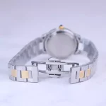 قفل ساعت مچی الگانس زنانه فلزی نقره ای طلایی صفحه بژ 8019/4
