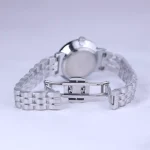 قفل ساعت مچی الگانس زنانه فلزی نقره ای صفحه مشکی 8022/1