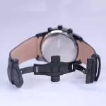 قفل ساعت مچی الگانس مردانه بند چرم تمام مشکی G 1196/5