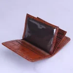 کیف جاکارتی چرم مونت بلانک کد 40 عسلی نمای داخلی