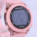 صفحه ساعت مچی تینیجری نیوی فورس بند رابر صورتی دیجیتالی 7108/2