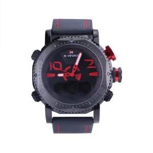 ساعت مچی دو زمانه مردانه نیوی فورس چرم مشکی 9094/1